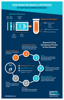 Infographic that illustrates your donation makes a difference in fighting blinding diseases